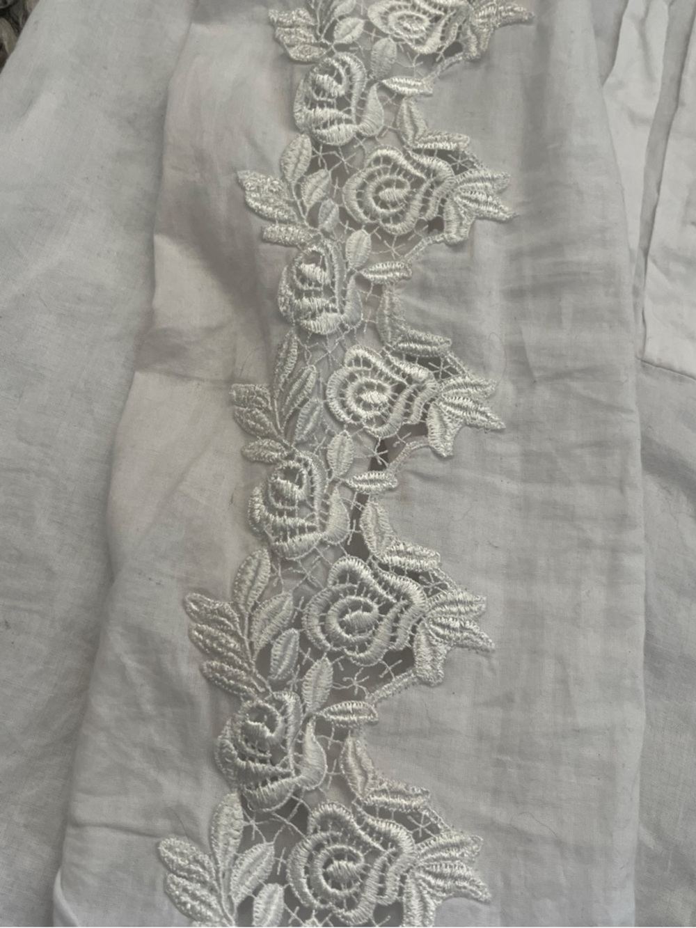 Anne Fontaine White Embroidered Long-Sleeve Button-Down Shirt - Picture 3 of 4